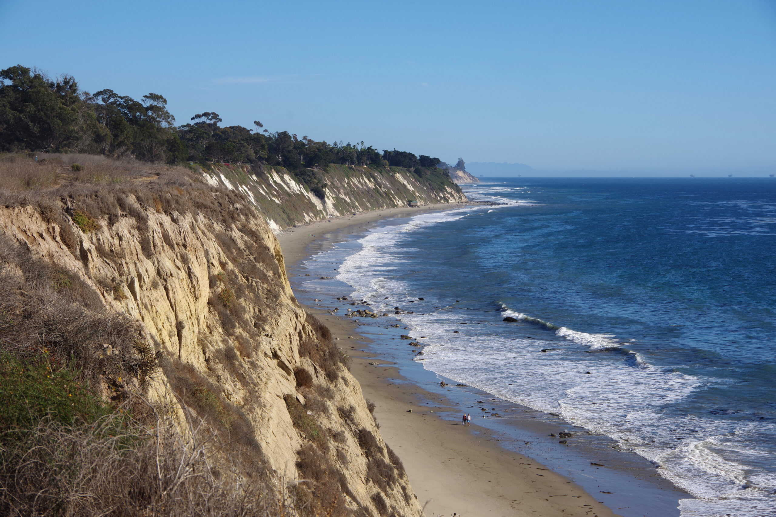 California coast from Goleta to Santa Barbara on a warm winter day